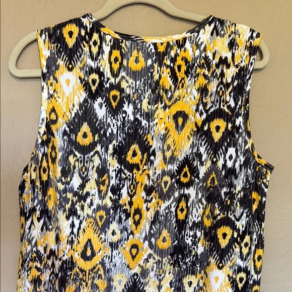 Like new D & Co Women’s Yellow,Black&White knit Midi Sundress with side slit LP - Picture 7 of 15
